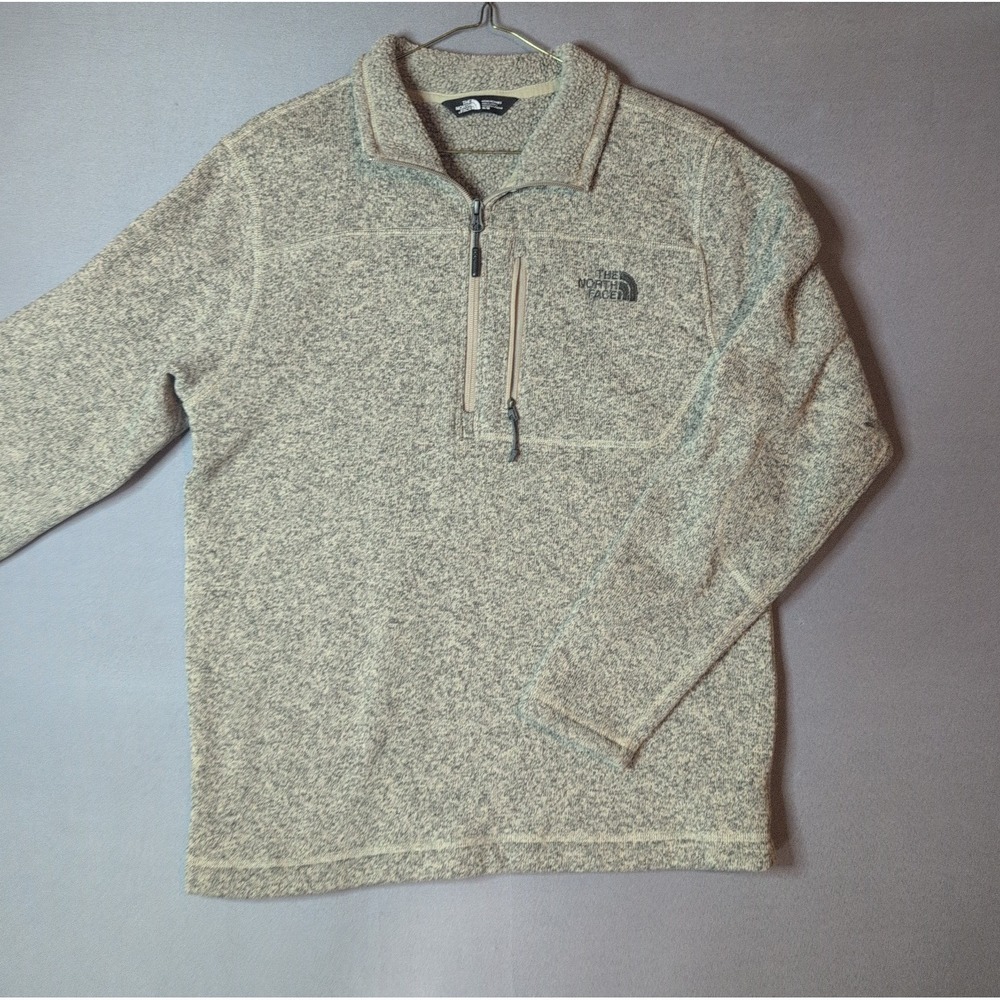 North Face Quarter Zip Fleece Pullover Mens Medium Gray
